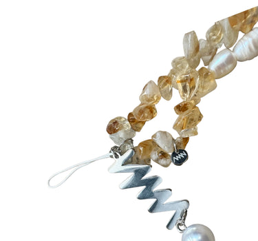 CITRINE & PEARL PHONE CHARM